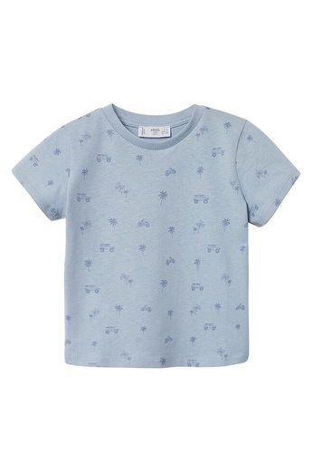 MANGO BABY blue Printed Cotton-Blend T-Shirt 5699AKA988C6AAGS_1