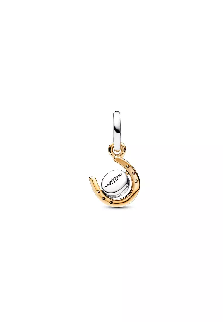 Two-tone Spinning Disc Horseshoe Dangle Charm