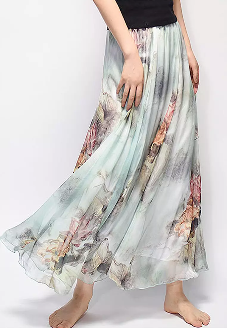 Chiffon maxi 2025 skirt malaysia