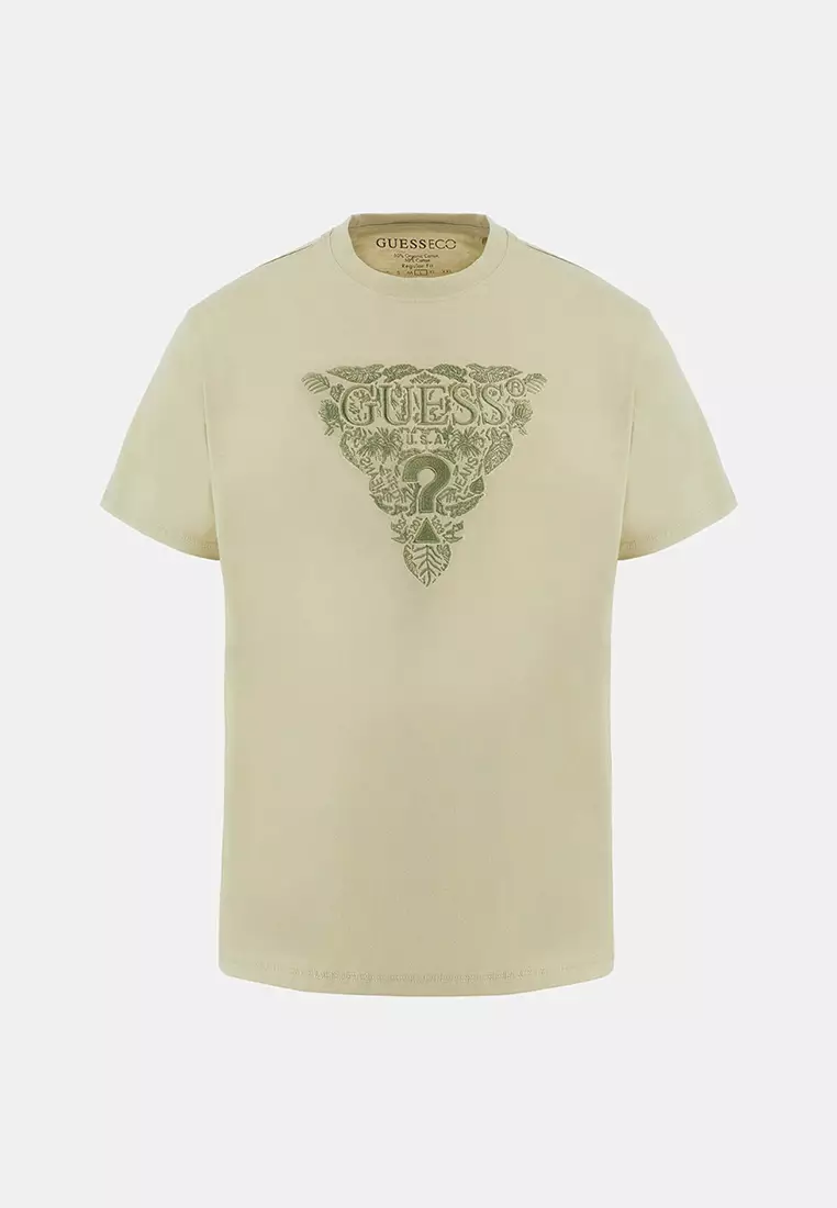 Eco Flower Embroidered Logo Tee