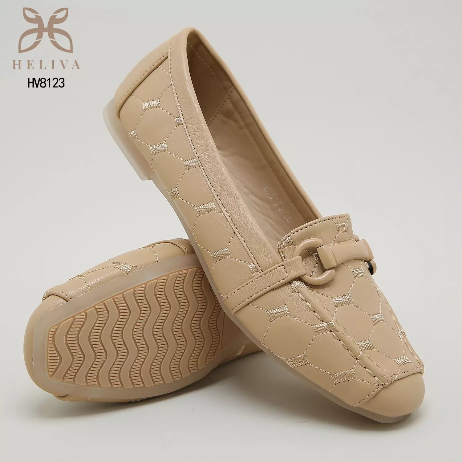 Heliva Abby Sepatu Loafers Slip On Monogram Horsebit