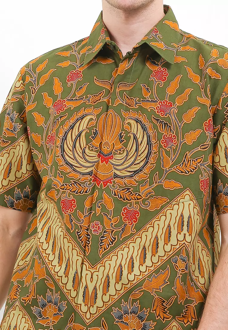 Kemeja Batik Printing Lengan Pendek Lar Kencono