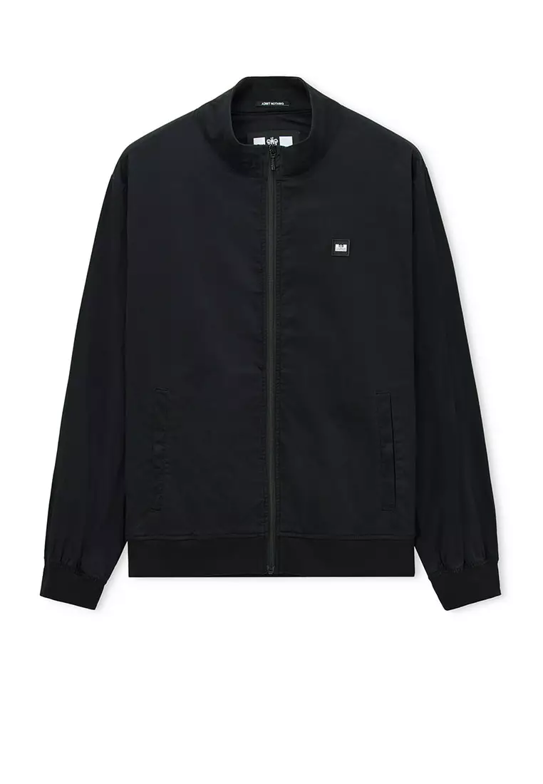MENS BLACK HEMSLEY TRACK TOP COTTON TRACK TOP
