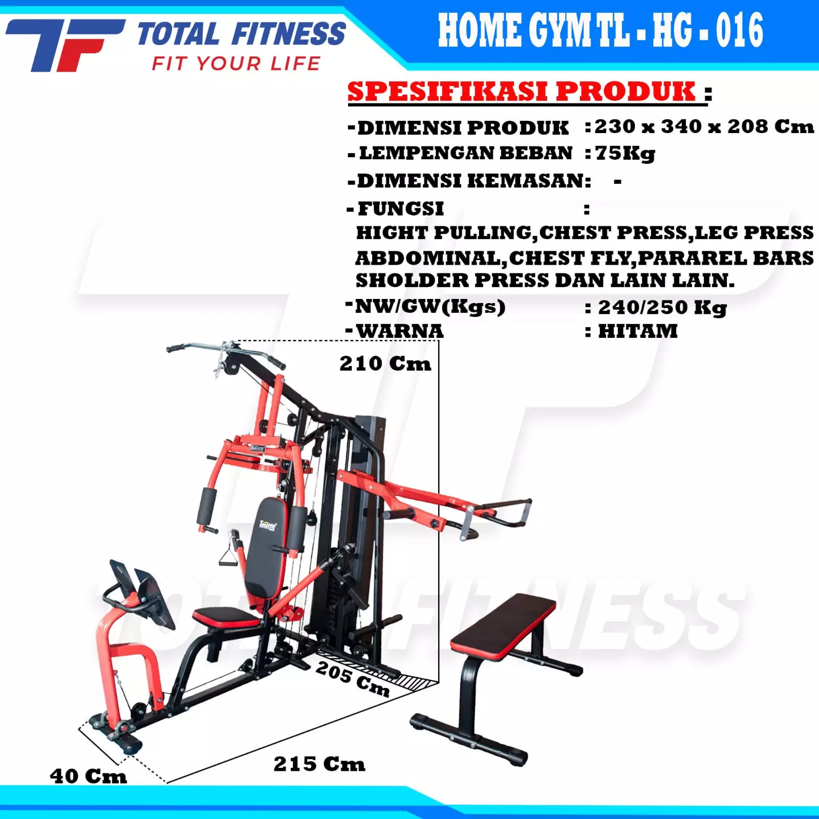 Jual Total Health Gym TOTAL GYM - New Alat Angkat Beban Olahraga ...