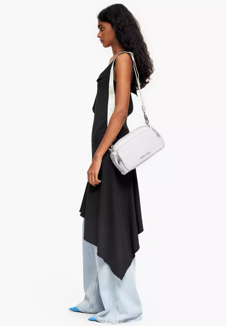 Bimba Y Lola M Gray Nylon Crossbody Bag