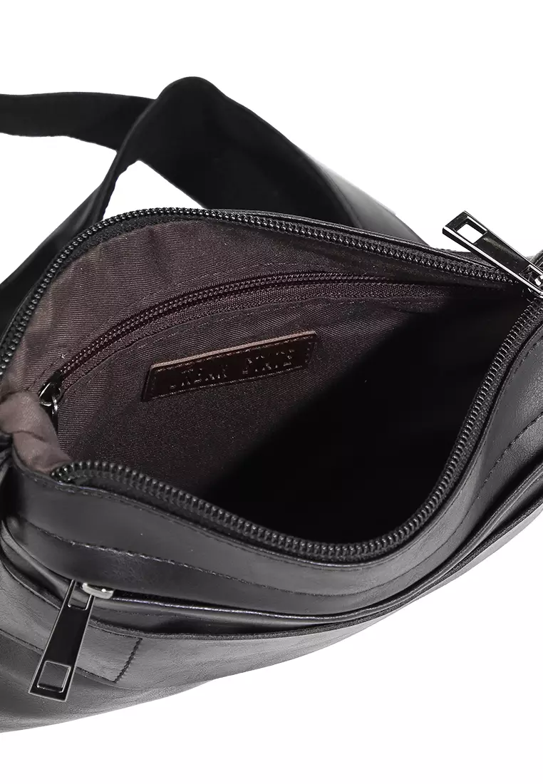 Distressed Leather Hand Strap Clutch Bag