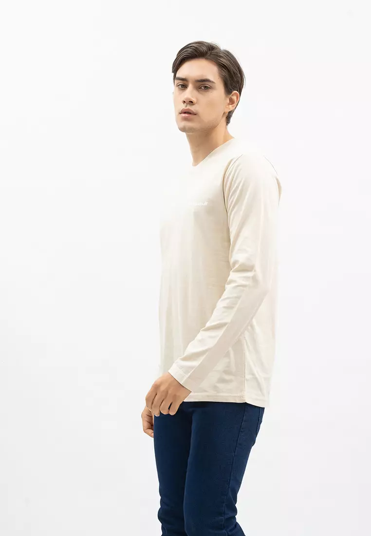 Houseofcuff Kaos Cotton Combed Lengan Panjang Pria Cream