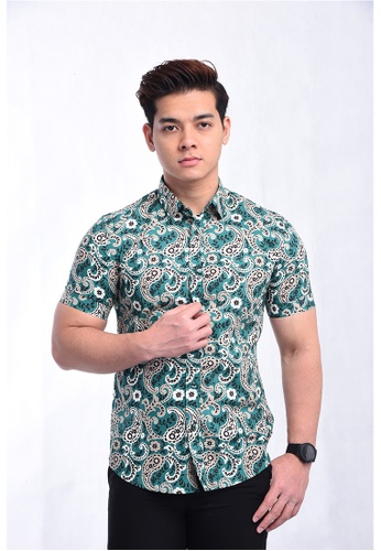 Buy Batik House My Short Sleeve Shirt Batik Ssb106 071 Green Online Zalora Malaysia
