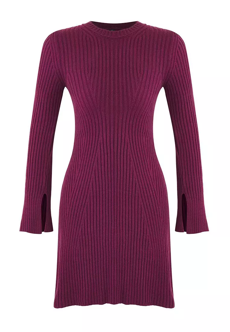 Plum Mini Knitwear A-Line Form Fit Dress Twoaw25El00030