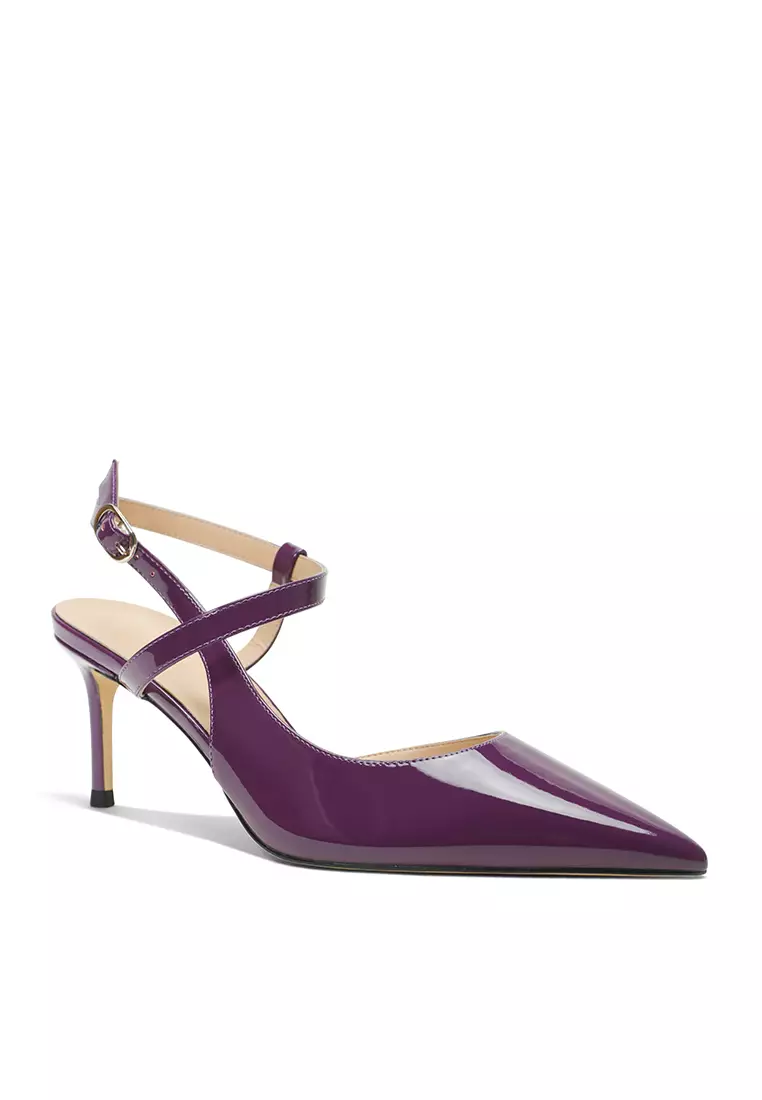 Purple on sale leather pumps