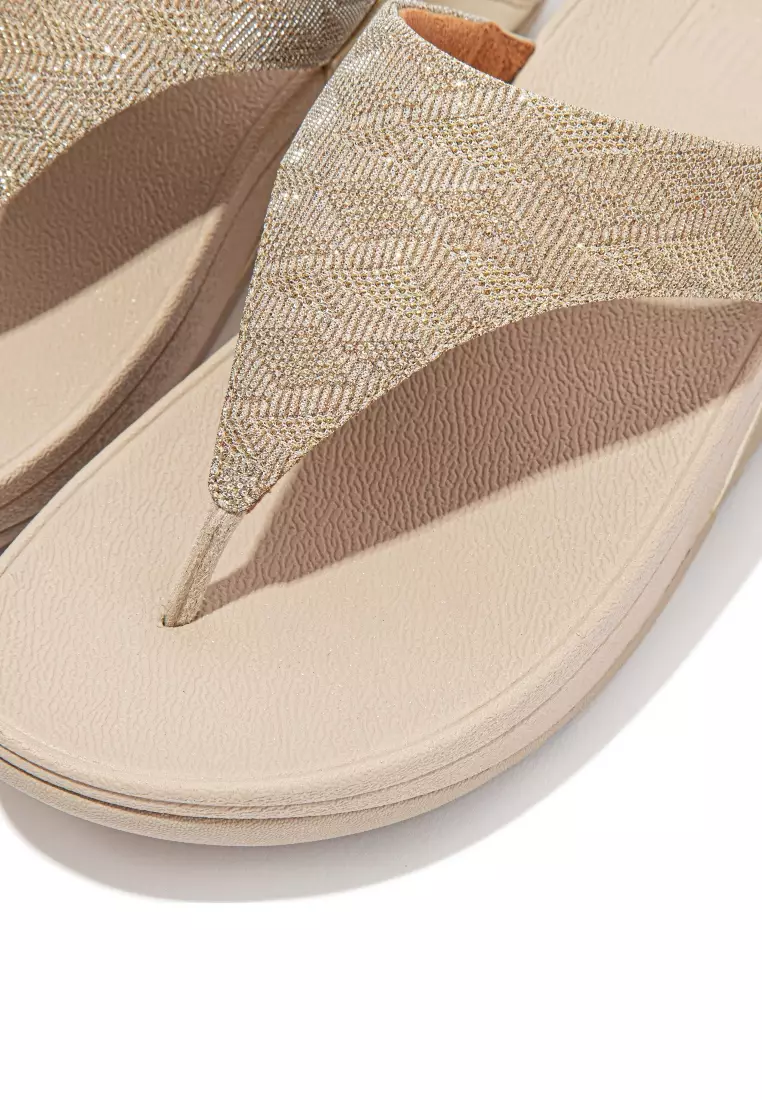 FitFlop LULU Women's Glitz Toe-Post Sandals - Platino (ET8-675)