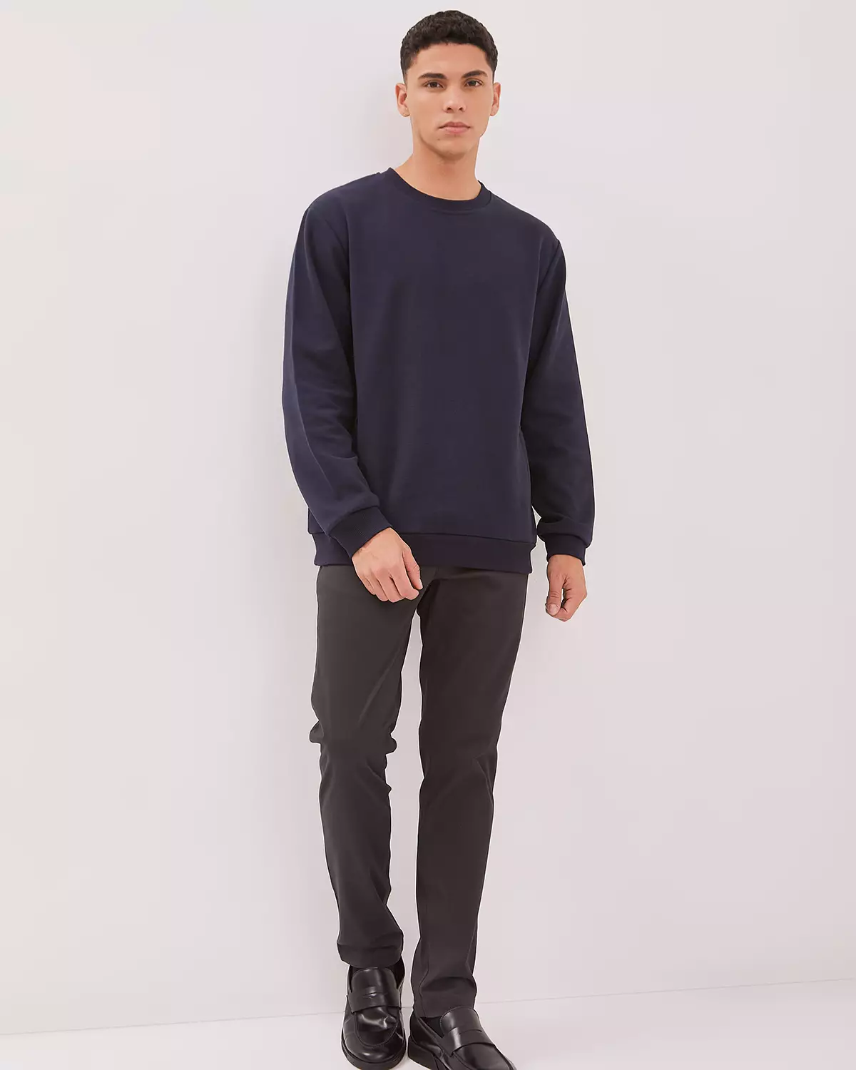 MEN'S NAVY BLUE CASUAL SWEATER