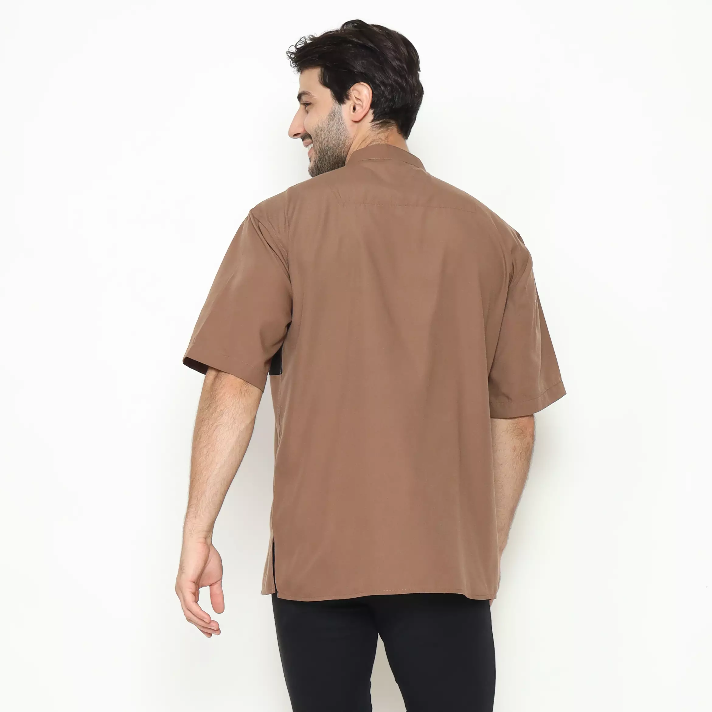 AMK Kemeja Koko Pria Lengan Pendek KK BB 010 S/s Cap 6 Brown