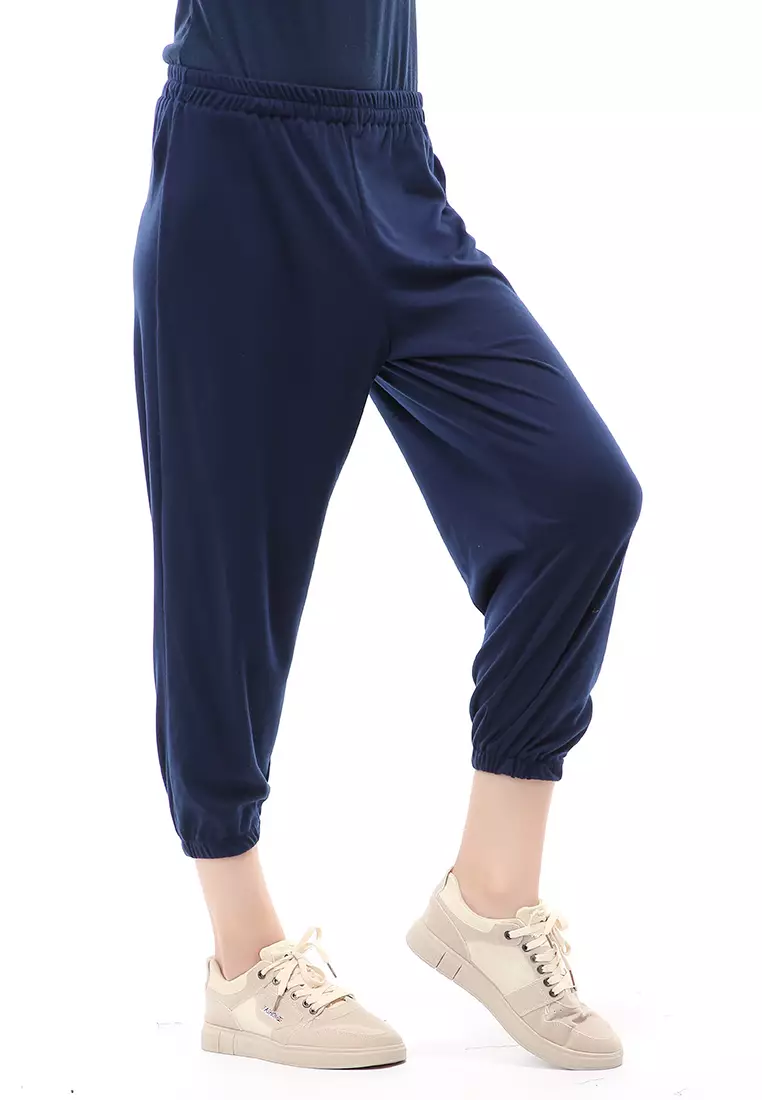Nabila Legging Karet Muslimah Polos Bawahan Wanita Regular Fit - Biru Dongker