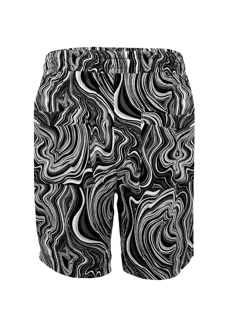 Black Wave Comfy Drawstring shorts