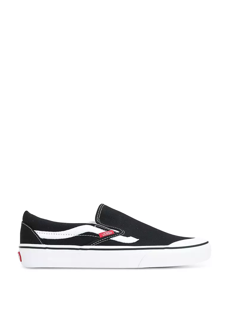 Vans - Classic Slip-On 138 Sidestripe Black/True White - Shoes