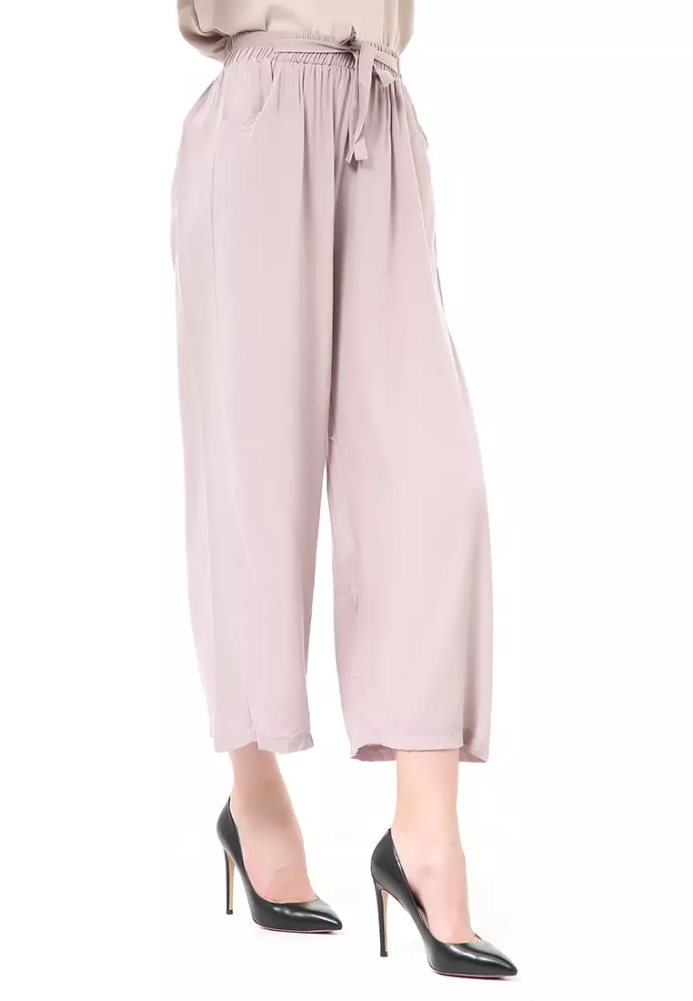 Stella Celana Panjang Casual Wanita Kulot Loose Pants Homewear Material Rayon ORIGINAL - Gray