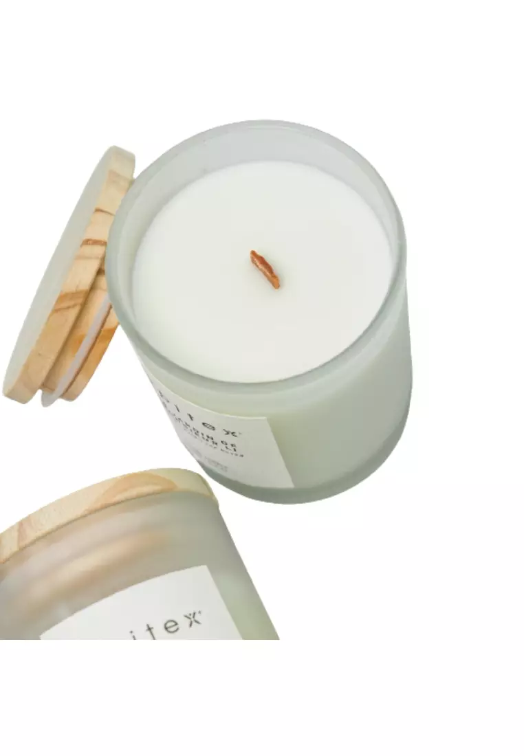 Buy Epitex Epitex Soy Wood Wick Candle | Glass Jar with wooden lid ...