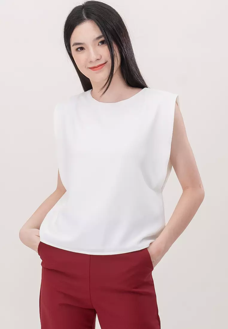 宽松版型无袖衬衫上衣