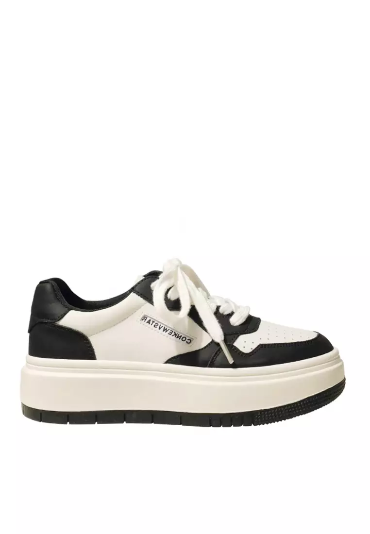 Discount on Twenty Eight Shoes  shoes - SKU: VANSA Color Block Cow Leather Platform Sneakers VPW-TLG111