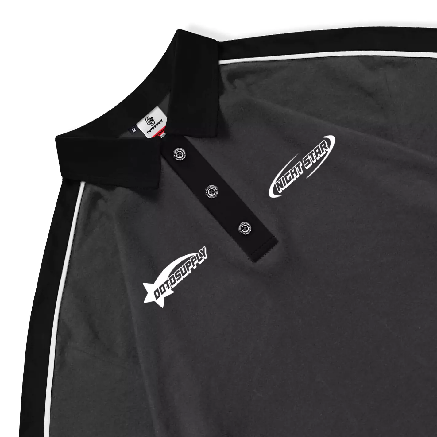 OOTDSUPPLY Oversize Polo Rugby Shirt V.4 Ersix Grey Black | Kaos Polo Pria dan Wanita PSRGB-V4002