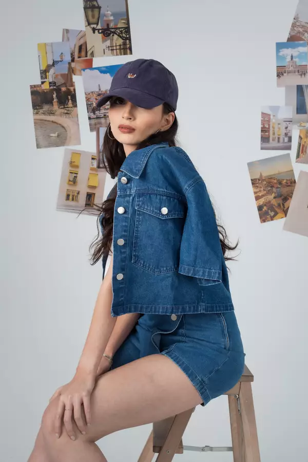 FACILITY - Rok Celana Skort Wanita Denim Irene - Blue Washing