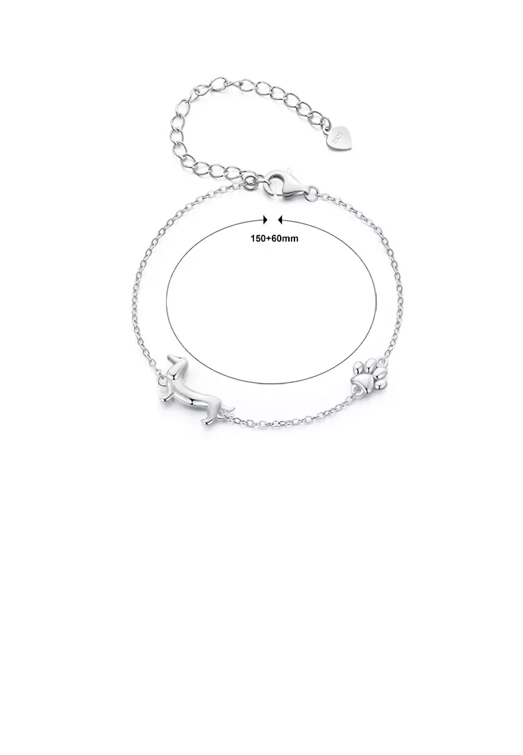 Buy Glamorousky 925 Sterling Silver Simple Cute Dachshund Dog