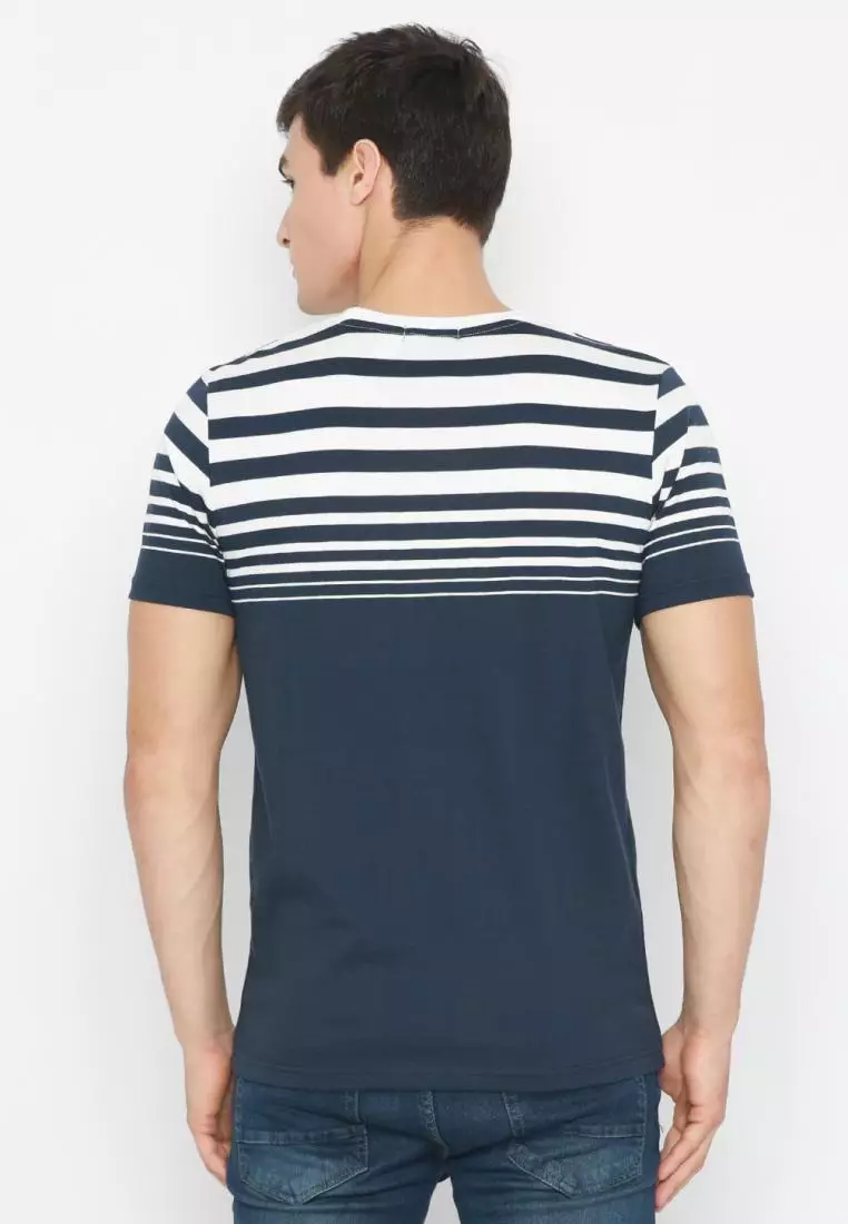MATSUDA T Shirt Pria Kaos Stripe Hakui
