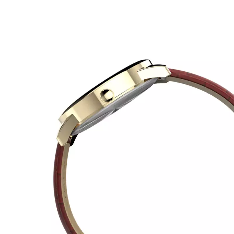 Jam Tangan Wanita Timex Easy Reader TW2W95500 Ladies White Dial Brown Leather Strap