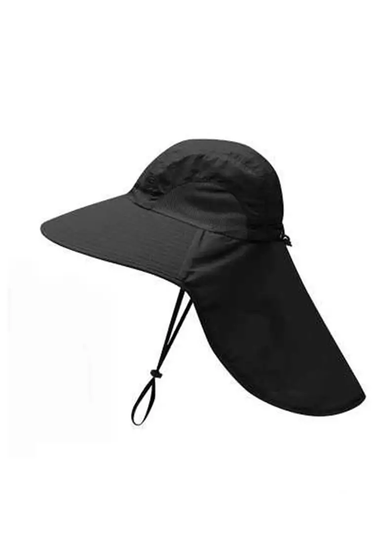 Leroy Topi Mancing Unisex Anti Panas Waterproof Wide Design Material Nylon ORIGINAL - Black