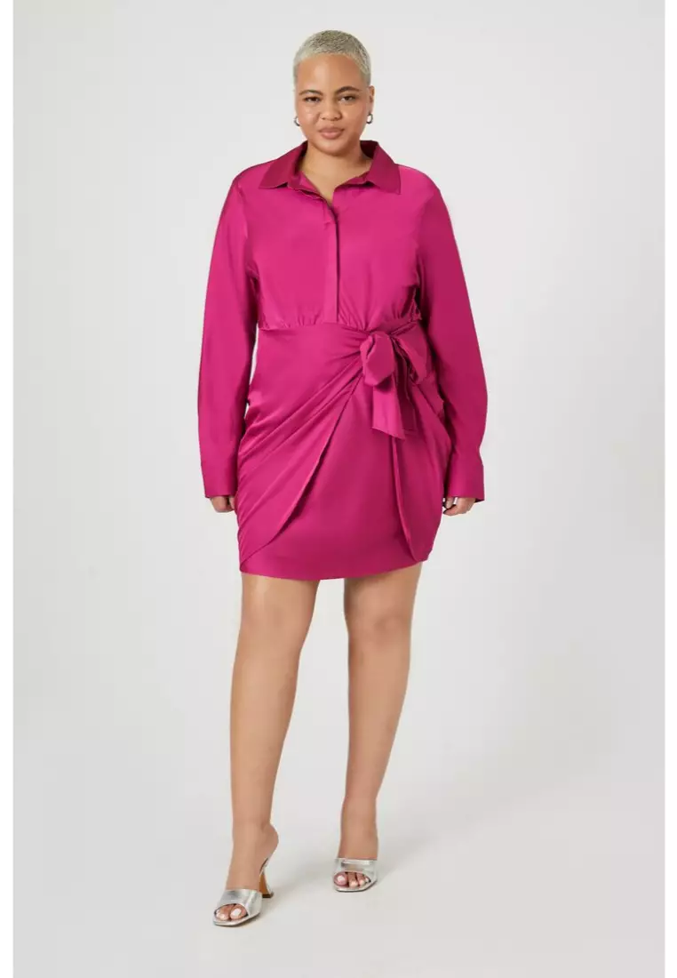 Forever 21 pink wrap dress top