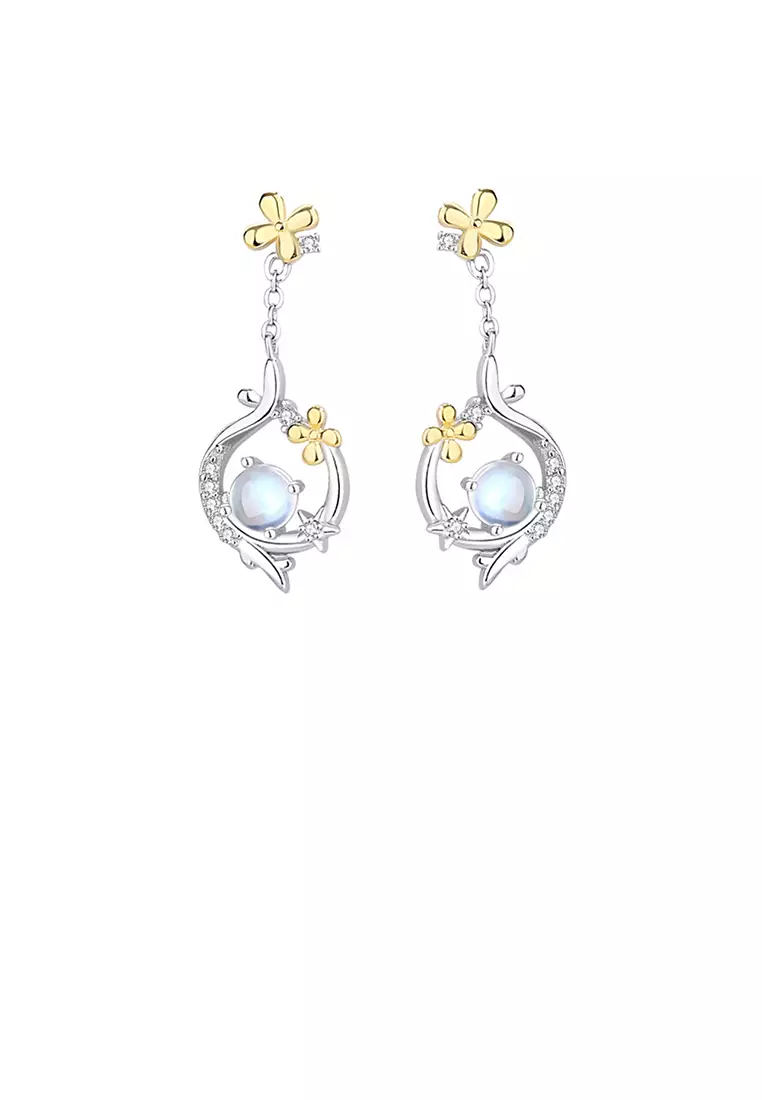 White gold clearance moonstone earrings