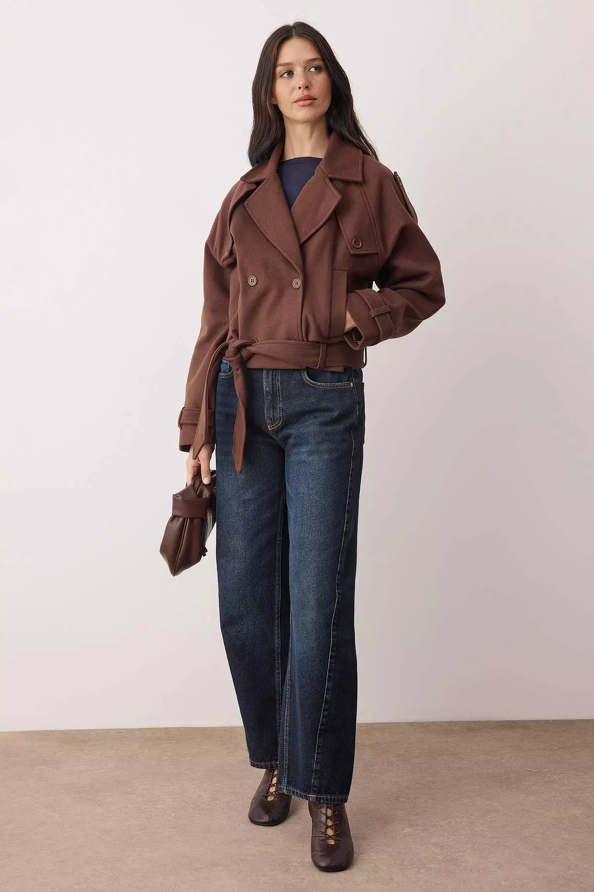 Dark Brown Regular Coat Twoaw25Kb00049