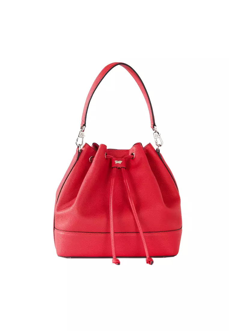 Red bucket bag zara online