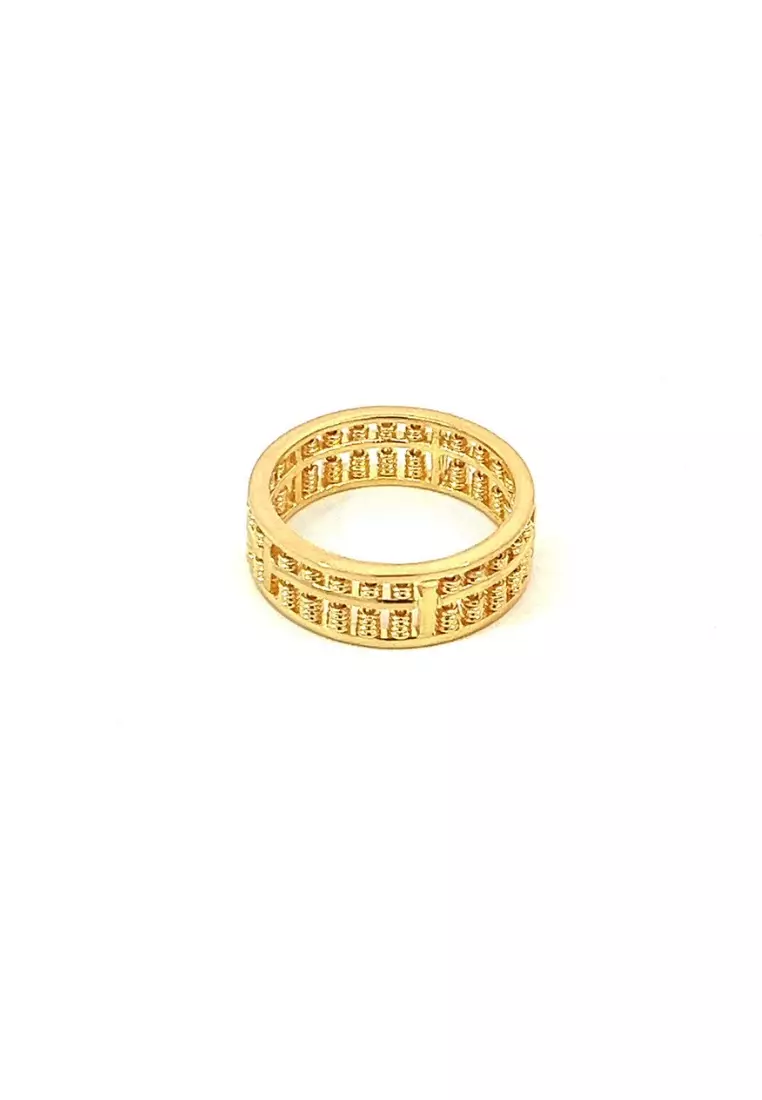 abacus ring poh kong on Sale Poh Kong POH KONG 916 22K Gold Robust Abacus Ring ZALORA