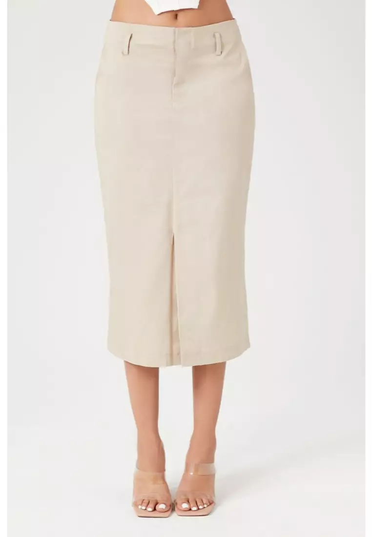 Khaki pencil hotsell skirt forever 21