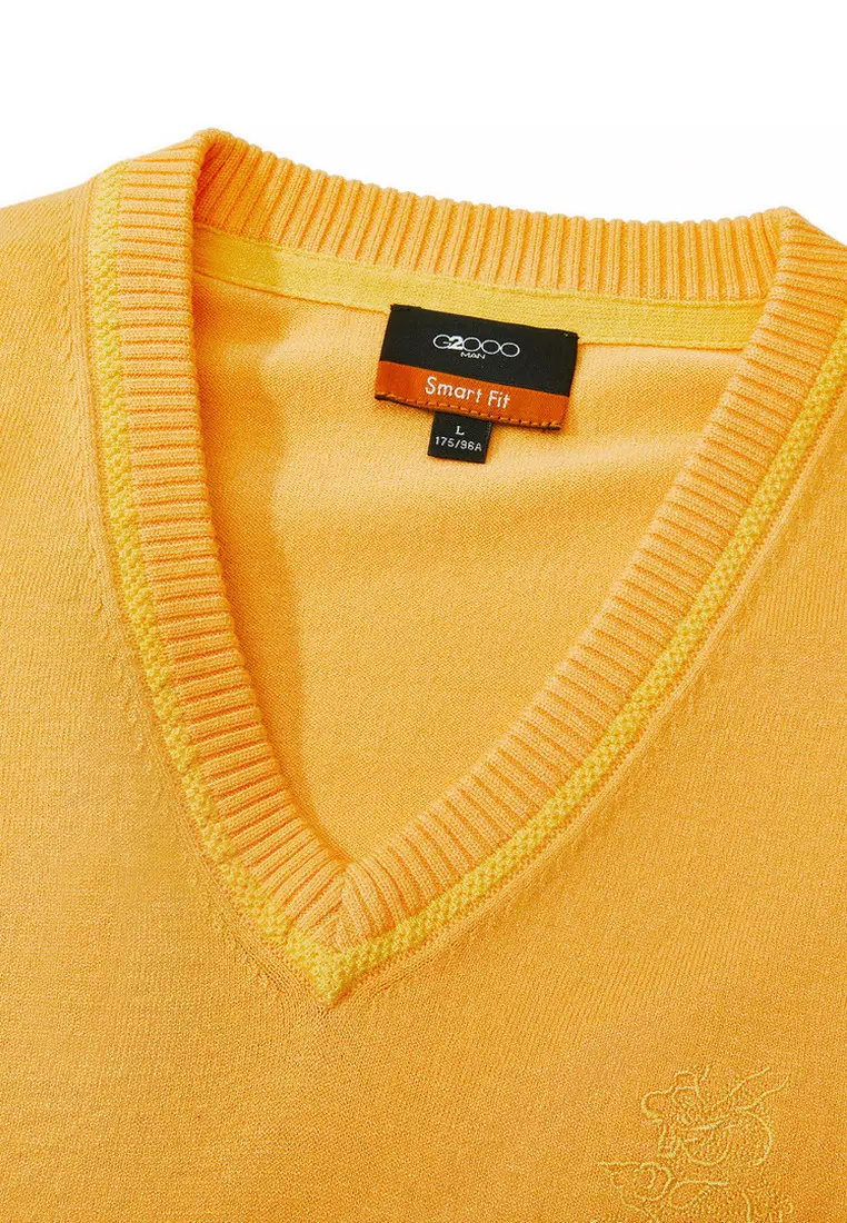 Outer V Neck Dry Touch Compact Sweater