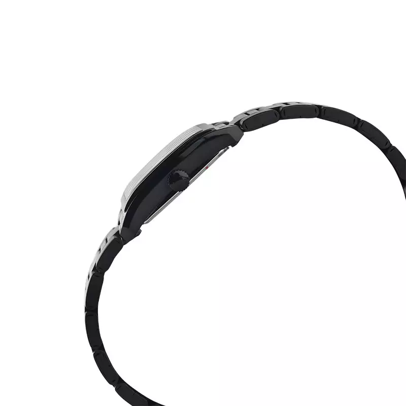 Jam Tangan Wanita Alexandre Christie Primo Steel AC 1039 LD BIPDG Tank Ladies Black Dial Black Stainless Steel Strap