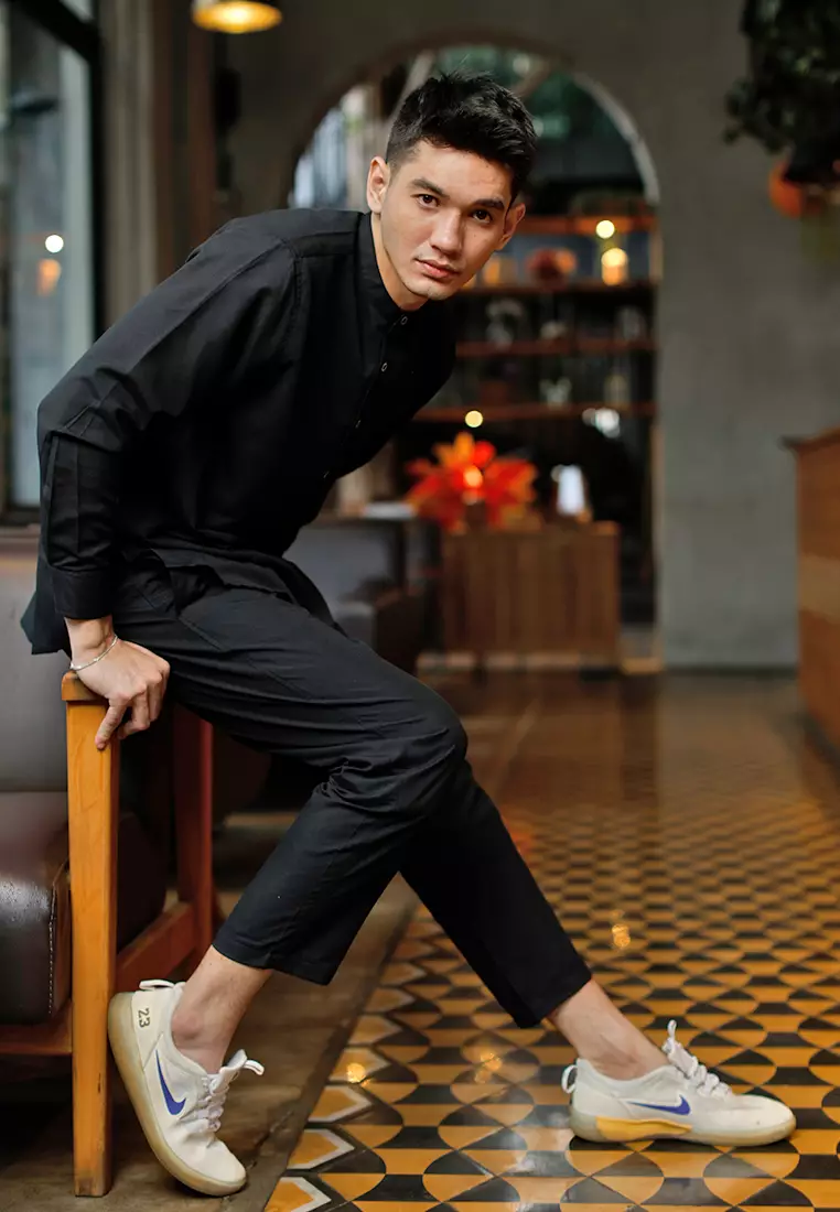 OXCON Kemeja Setelan Koko Kurta Moslem Wear Black