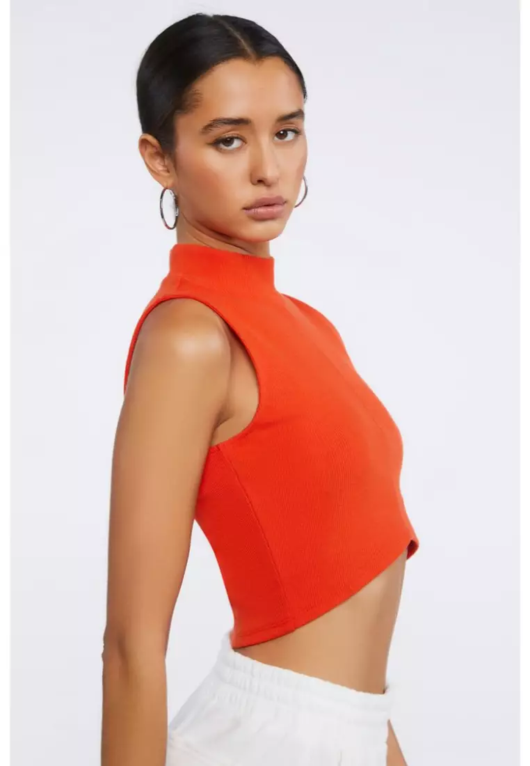 Forever 21 ribbed mock neck top discount