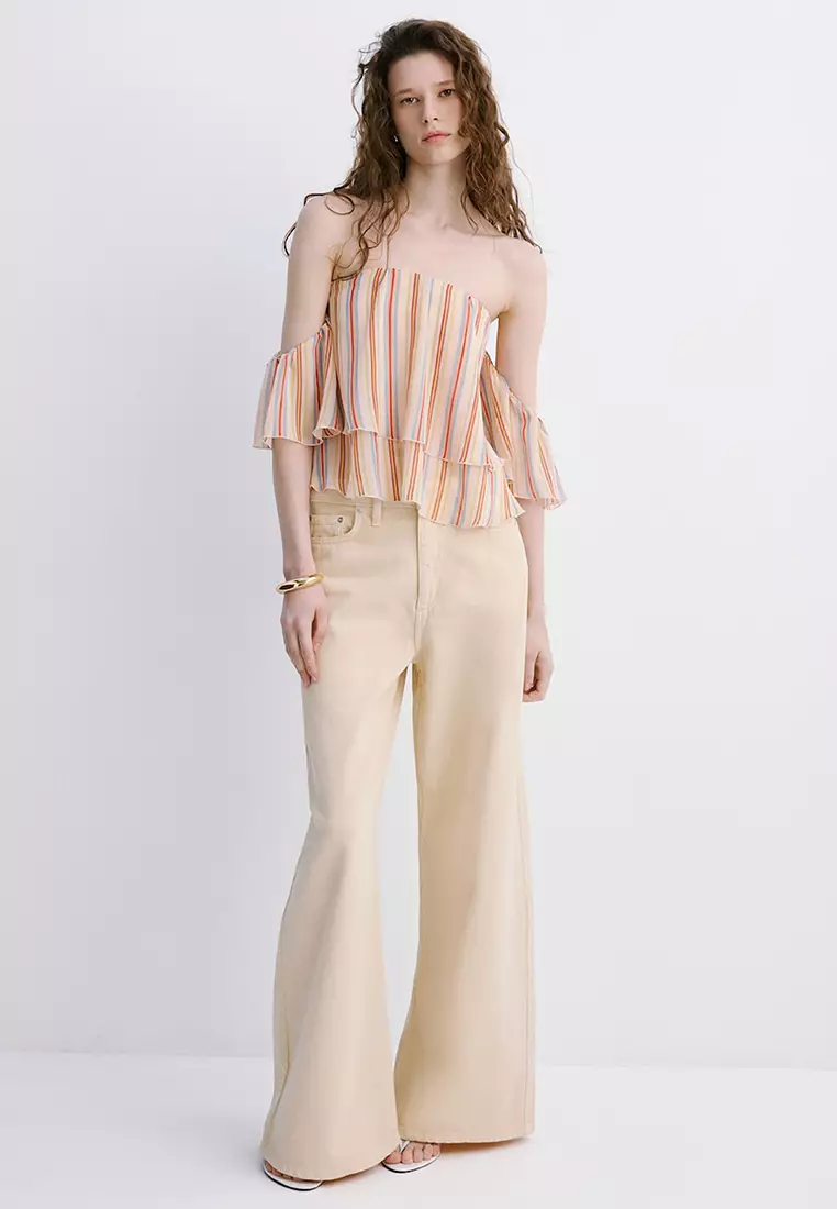 Ruffles Stripe-Patterned Blouse