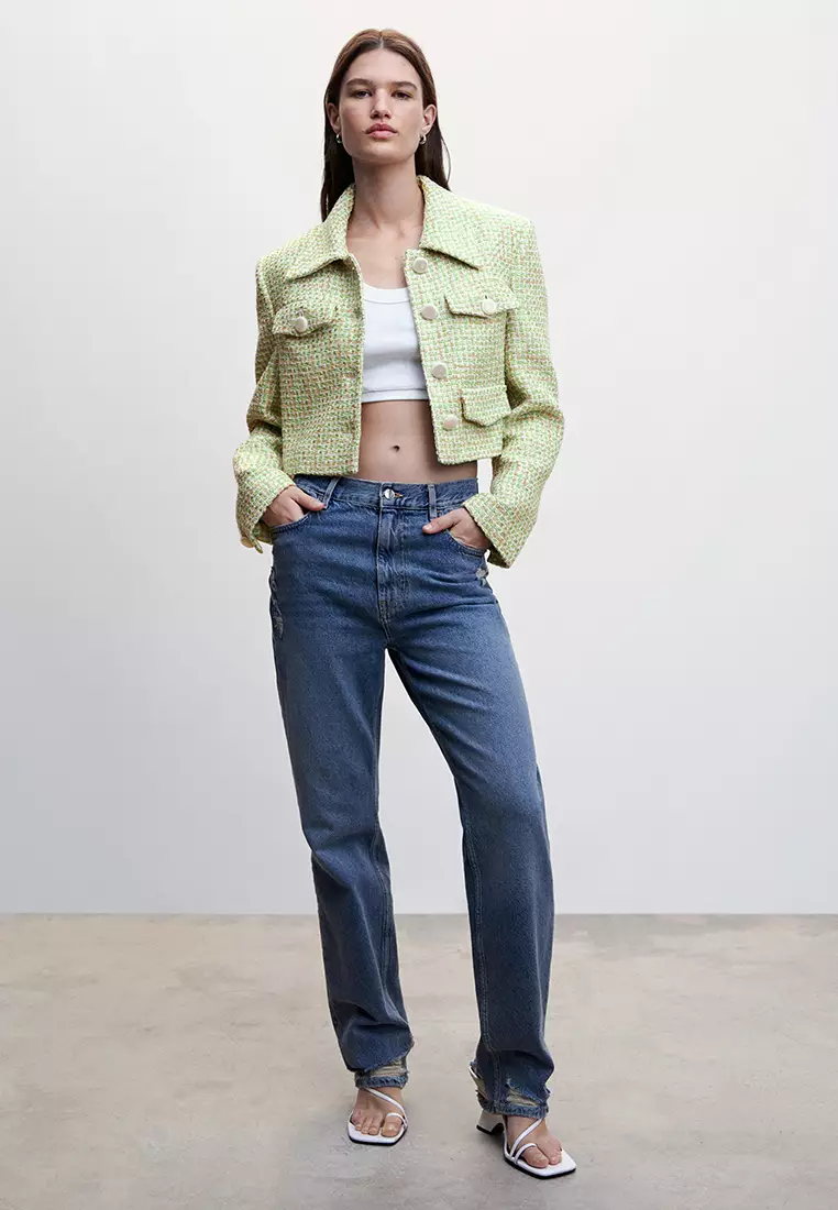 Tweed Jacket With Pearl Buttons