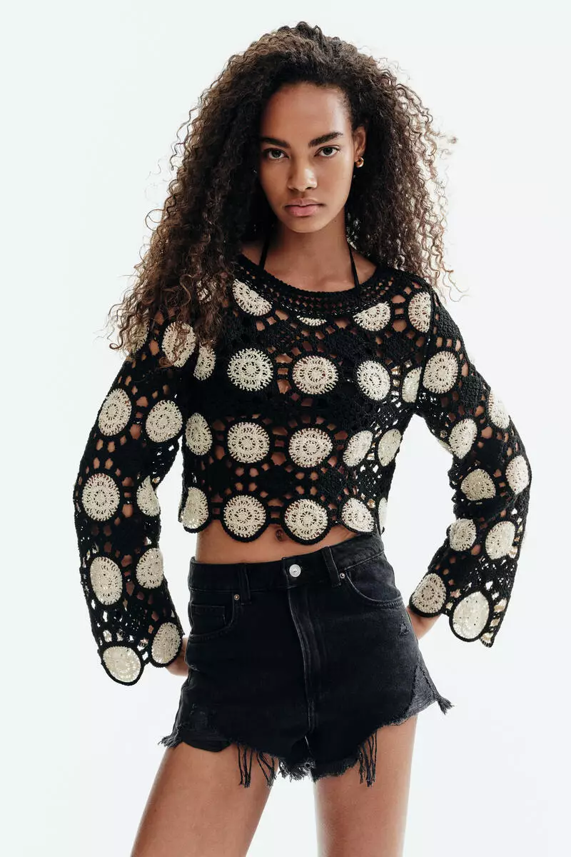 Worn-look denim shorts