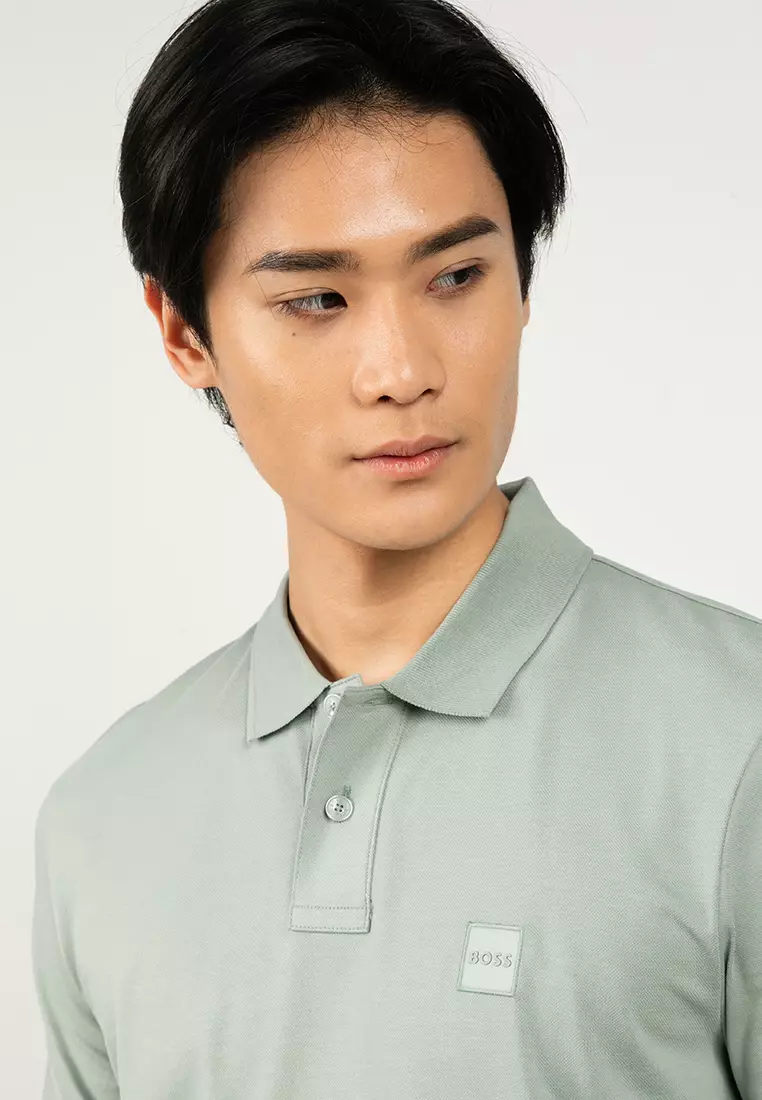 Logo Patch Slim Fit Polo Shirt - BOSS Orange