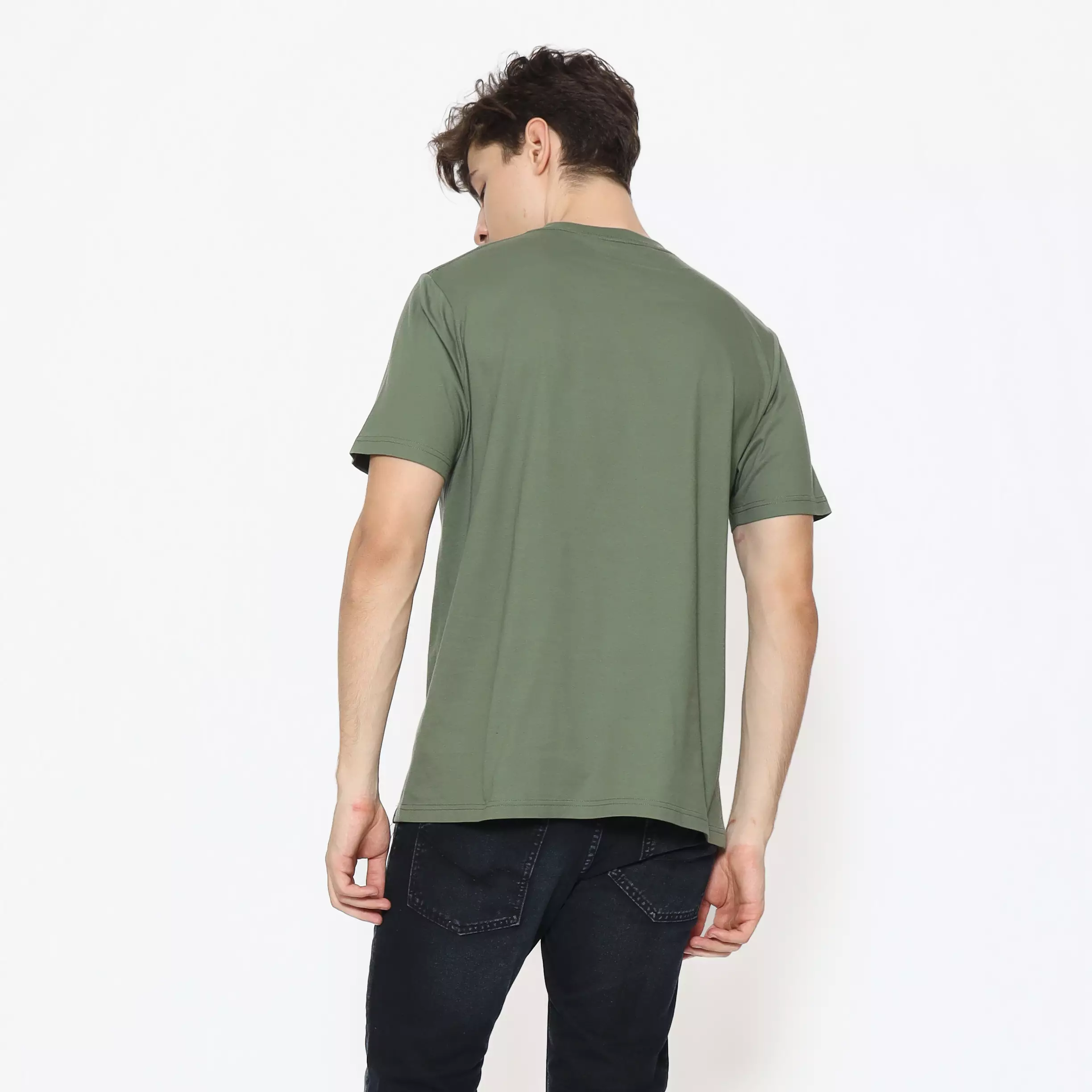 Dragon Kaos Lengan Pendek Heather Men Tee Olive Planet Surf