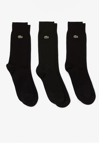 Lacoste black Unisex High-Cut Cotton Pique Socks Three-Pack 629B9AA10DD073GS_1