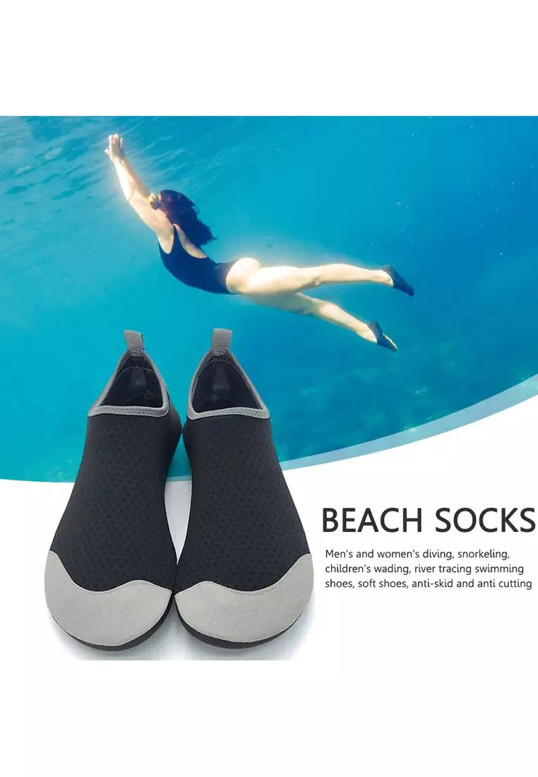 Non-Slip 2 Tone TPR Aqua Shoes - Black