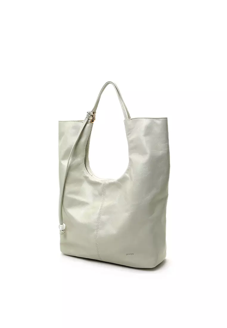 Ruche Cutout Rectangle Hobo Clutch Bag - Distressed Grey