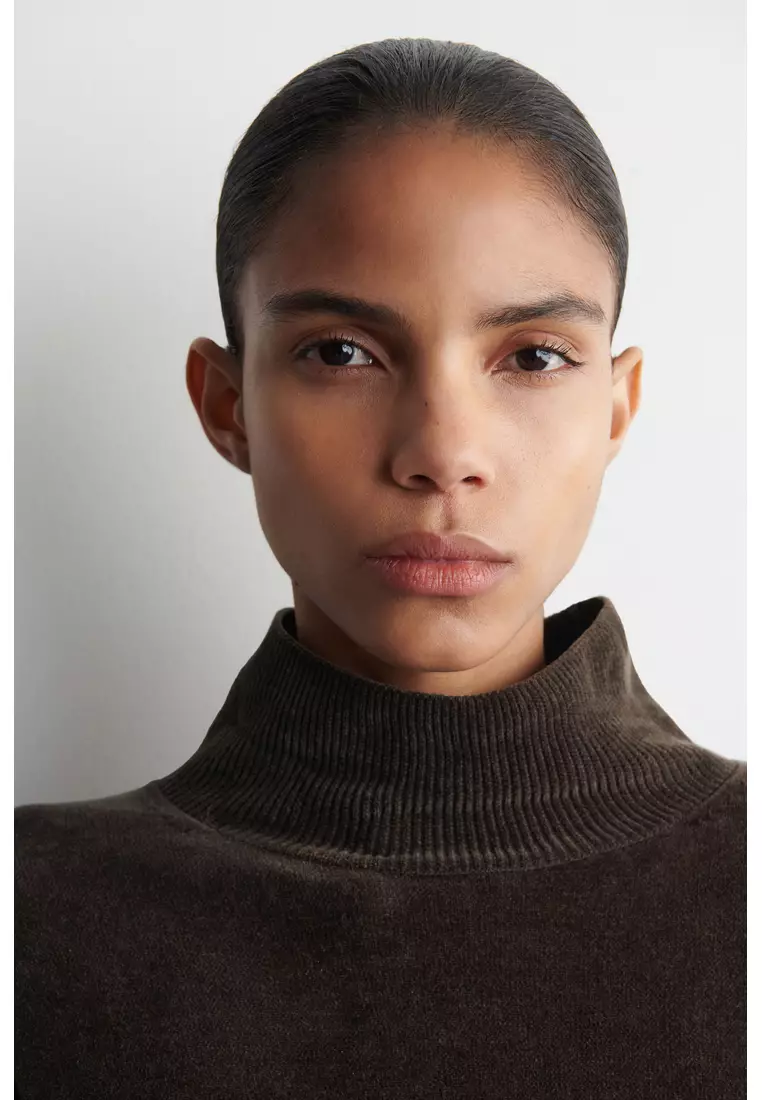CHENILLE FUNNEL-NECK JUMPER