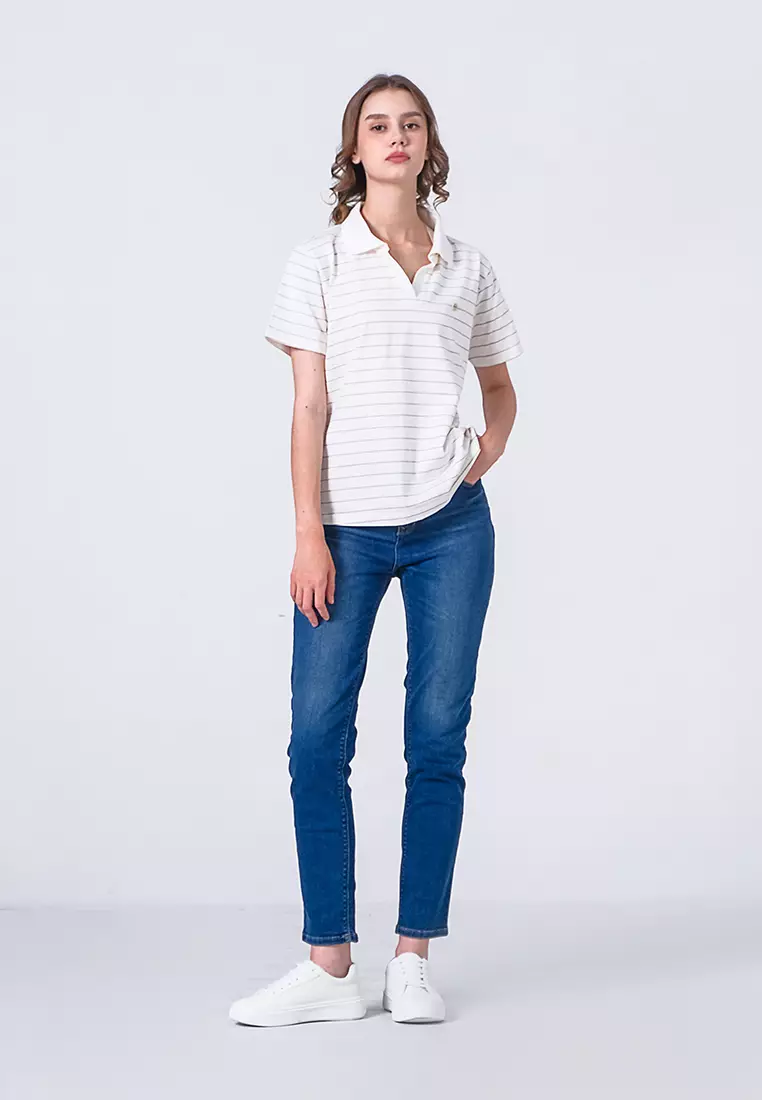 C2 Swelty Green Polo T-Shirt Wanita